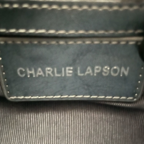 Charlie Lapson Silver Reptile Print Shoulder Bag Purse NWT - Picture 5 of 9